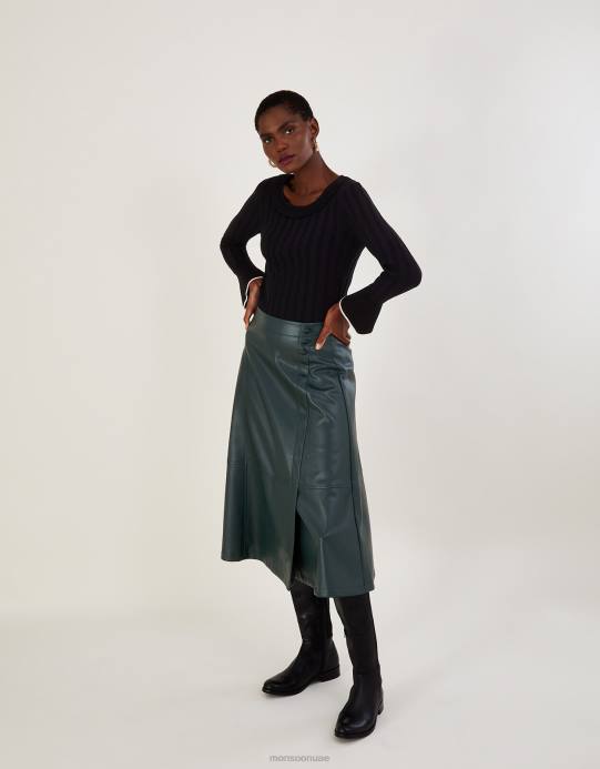 Monsoon نحيف سترة أنيقة مضلعة مع لينزينج إيكوفيرو D68H411 ملابس أسود