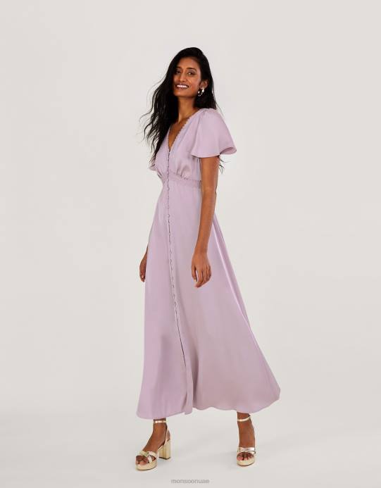 Monsoon نحيف فستان ماكسي قصير الطول من آيفي D68H412 ملابس المنك