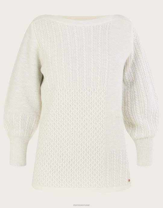 Monsoon نحيف سترة تونيك بغرز رقعة فائقة النعومة مع بوليستر معاد تدويره D68H414 ملابس عاج