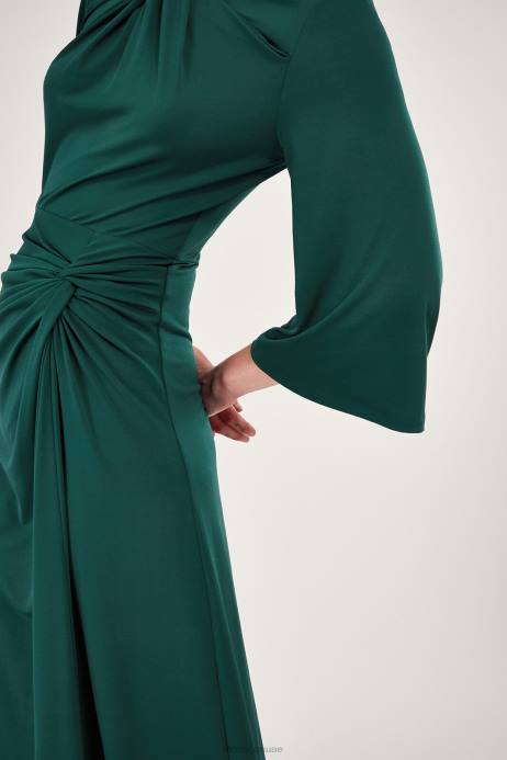 Monsoon نحيف فستان جيرسي بكشكشة D68H41 ملابس أخضر