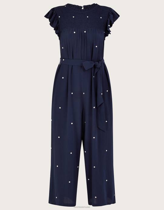 Monsoon نحيف بذلة بقعة مطرزة D68H439 ملابس الأزرق الداكن)