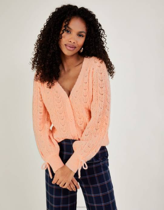 Monsoon نحيف سترة بونتيل فائقة النعومة مع بوليستر معاد تدويره D68H441 ملابس البرتقال (الخوخ)