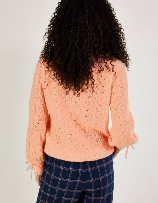 Monsoon نحيف سترة بونتيل فائقة النعومة مع بوليستر معاد تدويره D68H441 ملابس البرتقال (الخوخ)