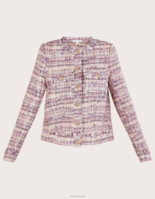 Monsoon نحيف سترة توني تويد D68H456 ملابس لون القرنفل