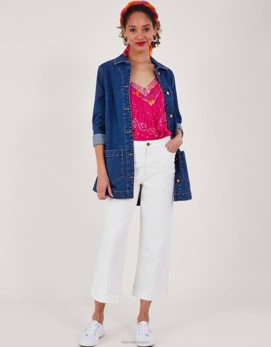 Monsoon نحيف بانداني صبغ كامي الأعلى D68H465 ملابس لون القرنفل