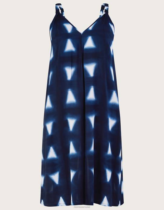 Monsoon نحيف رومبير مثلث مصبوغ الباتيك في لينزينغ إيكوفيرو D68H493 ملابس الأزرق الداكن)