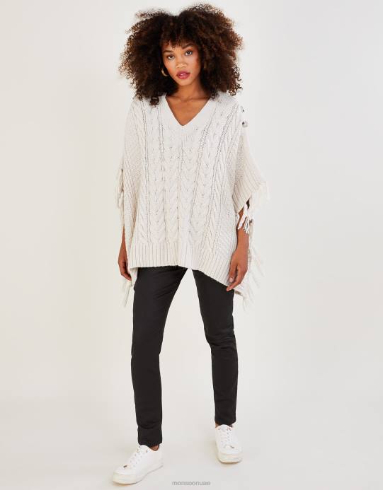 Monsoon نحيف المعطف مقنعين D68H498 ملابس عاج