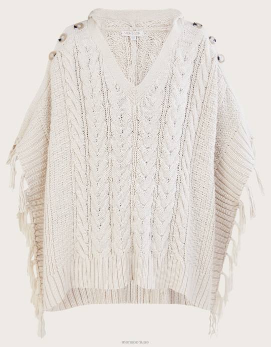 Monsoon نحيف المعطف مقنعين D68H498 ملابس عاج