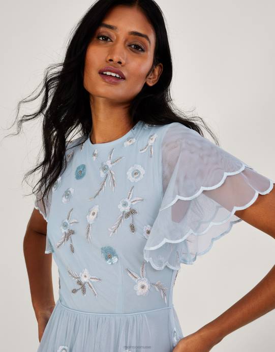 Monsoon نحيف فستان ماكسي قصير الطول من تصميم كاثرين D68H513 ملابس سحاب