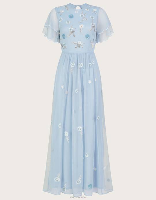 Monsoon نحيف فستان ماكسي قصير الطول من تصميم كاثرين D68H513 ملابس سحاب