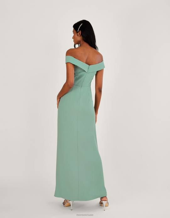 Monsoon نحيف فستان بياتريس كريب باردو ماكسي D68H515 ملابس الأخضر (حكيم)