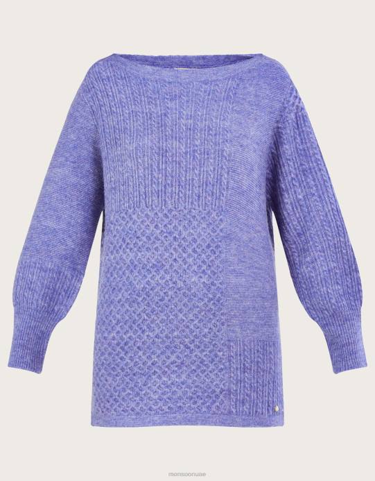 Monsoon نحيف سترة تونيك بغرز رقعة فائقة النعومة مع بوليستر معاد تدويره D68H523 ملابس أزرق