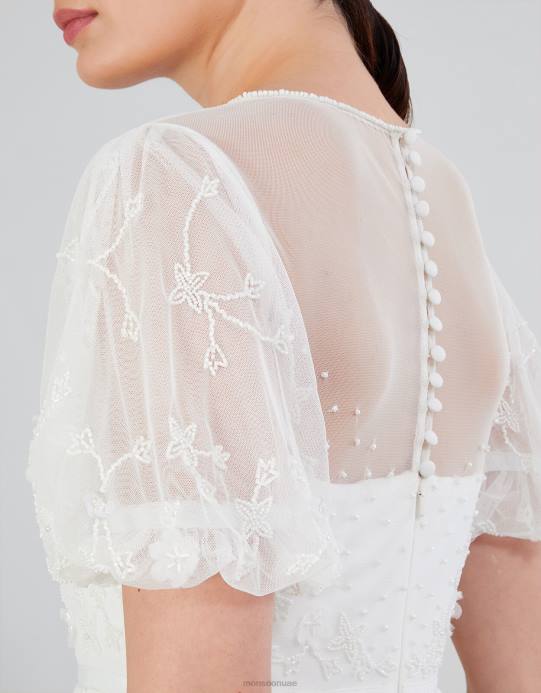 Monsoon نحيف فستان زفاف طويل مزين من سيلينا D68H527 ملابس عاج