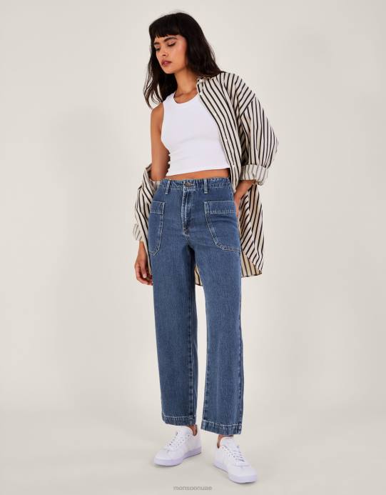 Monsoon نحيف جينز واسع الساق D68H532 ملابس الأزرق (الدنيم الأزرق)