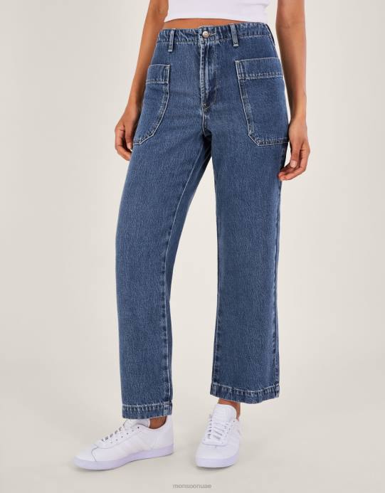 Monsoon نحيف جينز واسع الساق D68H532 ملابس الأزرق (الدنيم الأزرق)