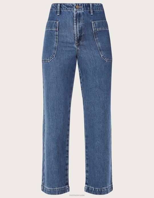 Monsoon نحيف جينز واسع الساق D68H532 ملابس الأزرق (الدنيم الأزرق)