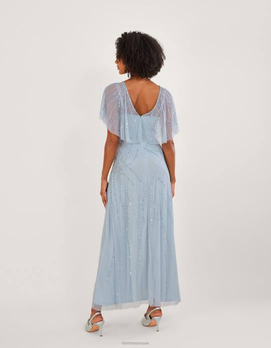 Monsoon نحيف فستان ماكسي قصير الطول من تصميم سيينا D68H533 ملابس سحاب