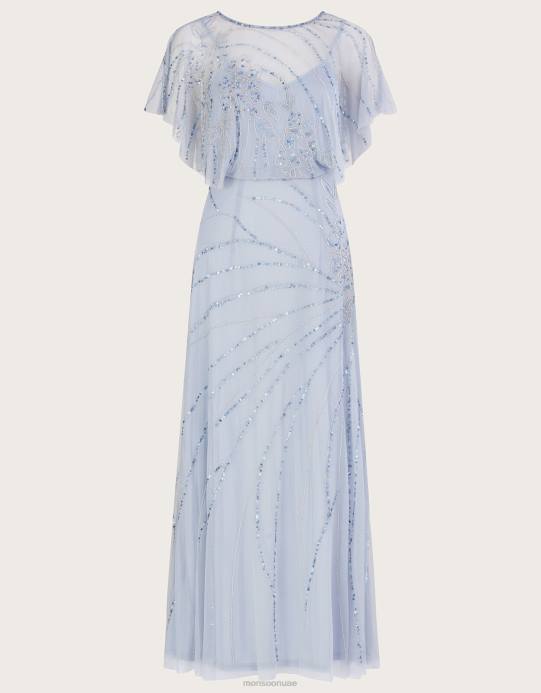 Monsoon نحيف فستان ماكسي قصير الطول من تصميم سيينا D68H533 ملابس سحاب