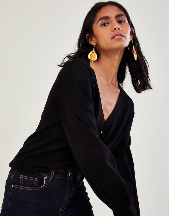 Monsoon نحيف سترة مزخرفة بكسرات مع لينزينج إيكوفيرو D68H537 ملابس أسود