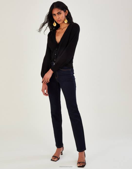 Monsoon نحيف سترة مزخرفة بكسرات مع لينزينج إيكوفيرو D68H537 ملابس أسود