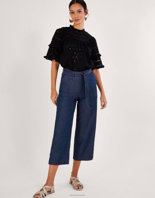 Monsoon نحيف بنطلون جينز قصير D68H565 ملابس الأزرق (الدنيم الأزرق)