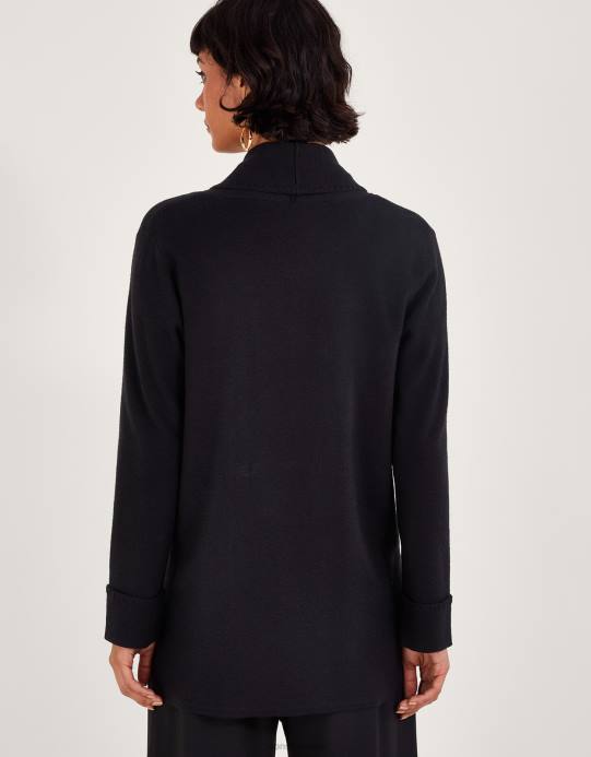 Monsoon نحيف سيا شال معطفيغان D68H56 ملابس أسود