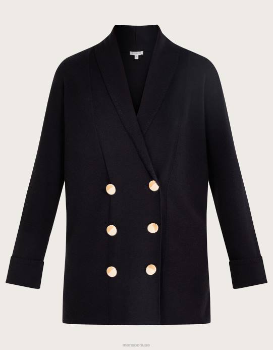 Monsoon نحيف سيا شال معطفيغان D68H56 ملابس أسود