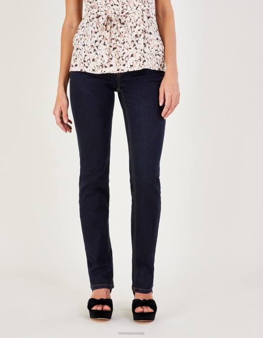 Monsoon نحيف بنطال جينز بيلا مستقيم من القطن المستدام D68H618 ملابس الأزرق (نيلي)