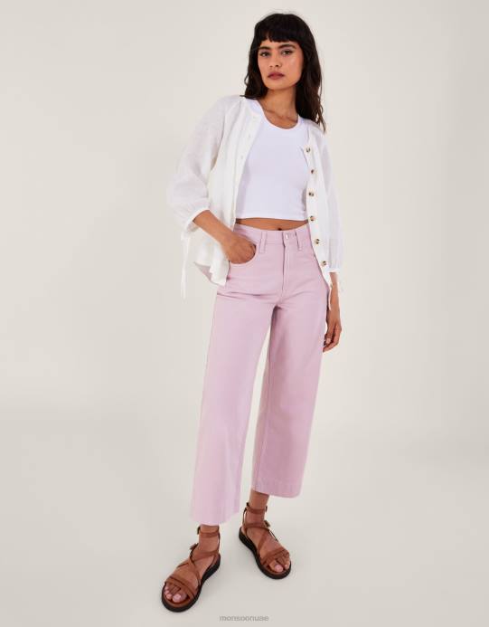 Monsoon نحيف بنطال جينز واسع الساق D68H635 ملابس الأرجواني (أرجواني)