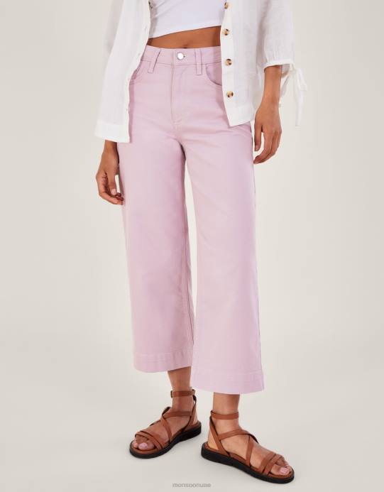 Monsoon نحيف بنطال جينز واسع الساق D68H635 ملابس الأرجواني (أرجواني)