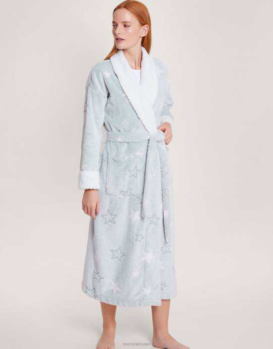 Monsoon نحيف ثوب نوم بطبعة نجوم D68H643 ملابس رمادي