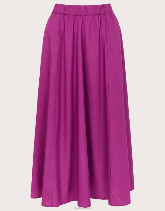 Monsoon نحيف تنورة ميدي واسعة من باتسي D68H648 ملابس أرجواني