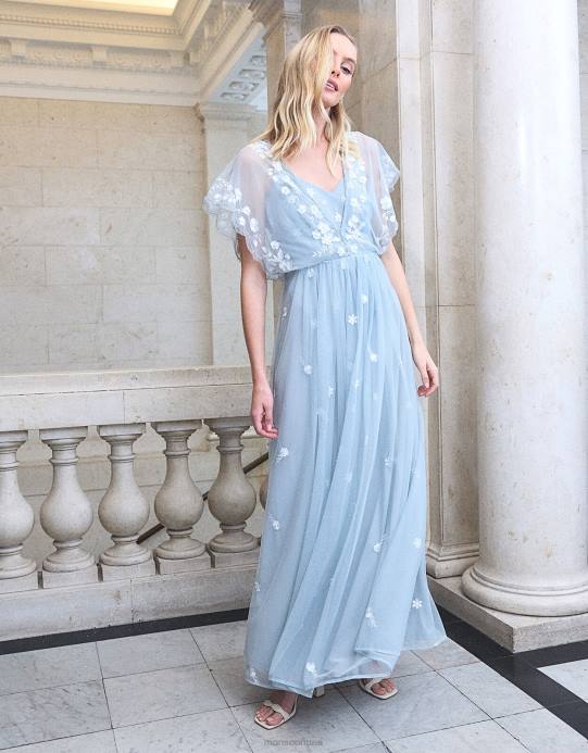 Monsoon نحيف فستان صوفي طويل مطرز من البوليستر المعاد تدويره D68H653 ملابس الأخضر (حكيم)