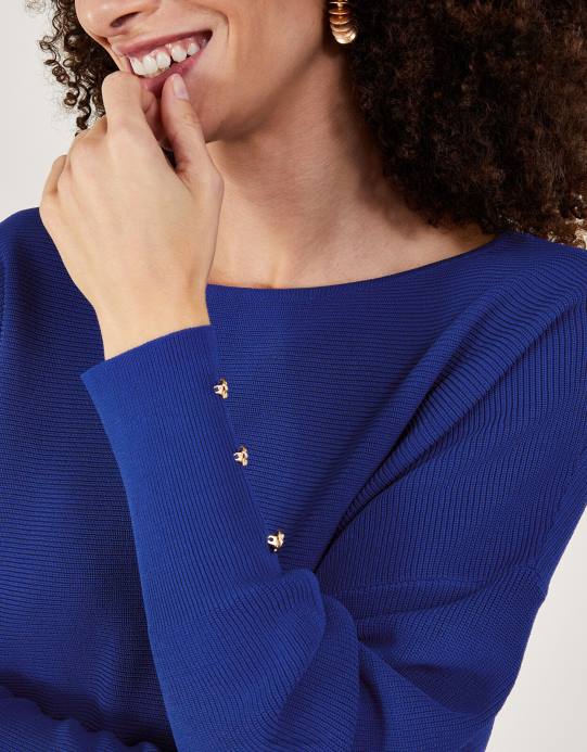 Monsoon نحيف سترة ضلعية عثمانية مع لينزينج إيكوفيرو D68H67 ملابس أزرق