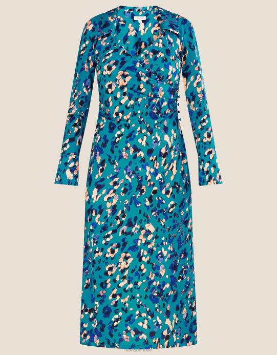 Monsoon نحيف فستان جيرسيه بطبعة حيوان D68H684 ملابس أزرق