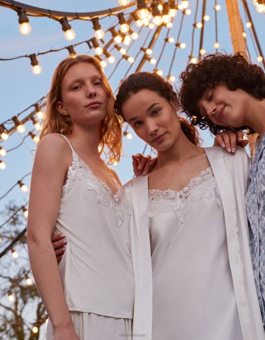 Monsoon نحيف طقم بيجامة دانتيل للعروس D68H702 ملابس عاج