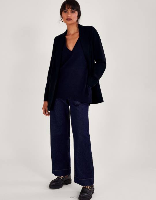 Monsoon نحيف زر بيلي على الجانب D68H71 ملابس الأزرق الداكن)