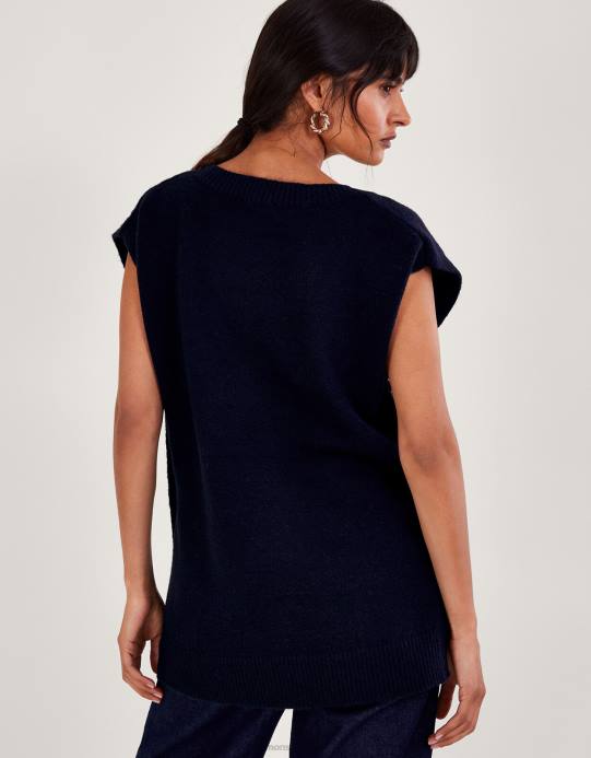 Monsoon نحيف زر بيلي على الجانب D68H71 ملابس الأزرق الداكن)