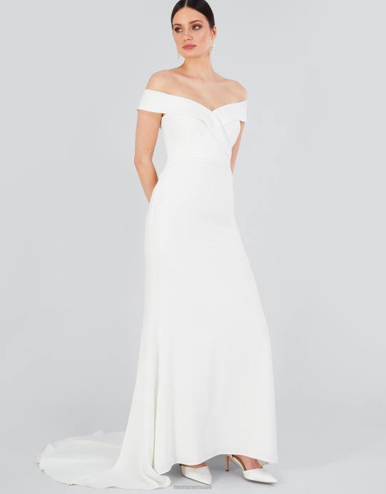 Monsoon نحيف نانسي باردو فستان الزفاف ماكسي D68H723 ملابس عاج