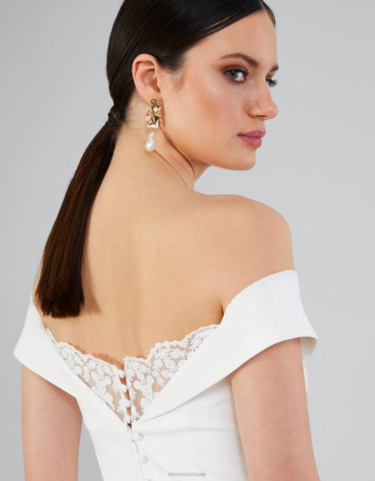 Monsoon نحيف نانسي باردو فستان الزفاف ماكسي D68H723 ملابس عاج