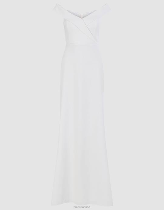 Monsoon نحيف نانسي باردو فستان الزفاف ماكسي D68H723 ملابس عاج