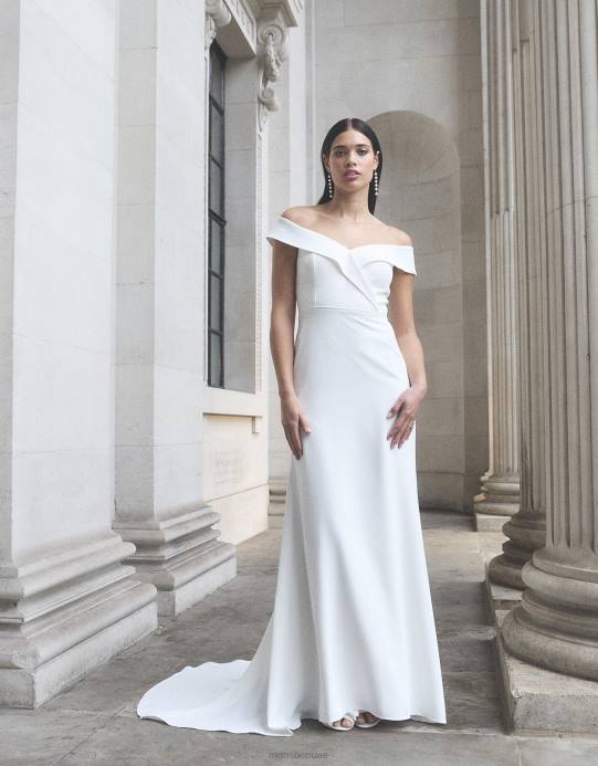 Monsoon نحيف نانسي باردو فستان الزفاف ماكسي D68H723 ملابس عاج