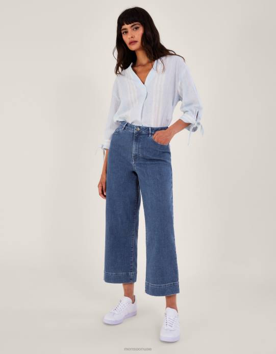 Monsoon نحيف جينز واسع الساق D68H725 ملابس الأزرق (الدنيم الأزرق)