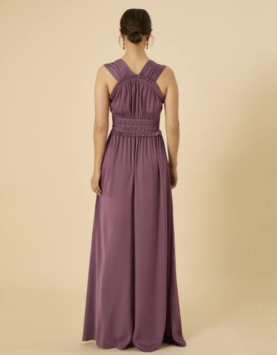 Monsoon نحيف فستان كاثرين الساتان ماكسي D68H734 ملابس وردة زهرية)