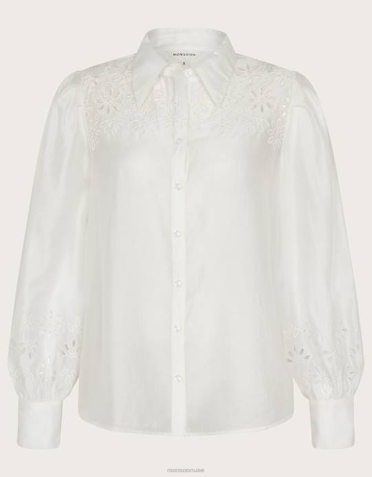 Monsoon نحيف بلوزة بري مقطوعة D68H754 ملابس عاج