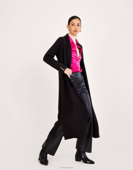 Monsoon نحيف معطف شال مع لينزينج إيكوفيرو D68H775 ملابس أسود