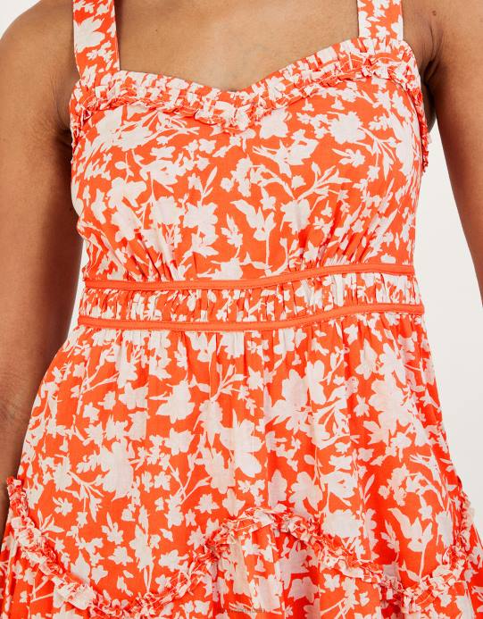 Monsoon نحيف فستان ميرا هانكي بحاشية D68H784 ملابس البرتقالي