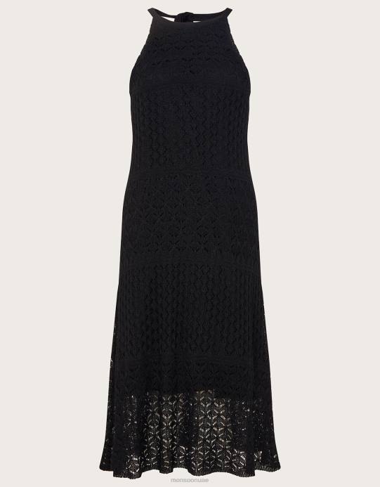 Monsoon نحيف الرسن المعدنية بوينتيل فستان قصير D68H788 ملابس أسود