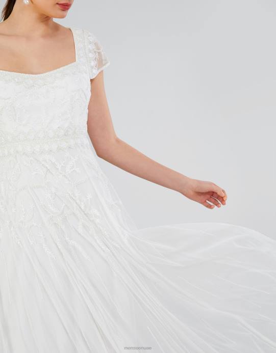 Monsoon نحيف سيمون فستان الزفاف ماكسي D68H803 ملابس عاج