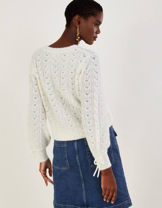 Monsoon نحيف سترة بنقاط فائقة النعومة مع بوليستر معاد تدويره D68H808 ملابس عاج